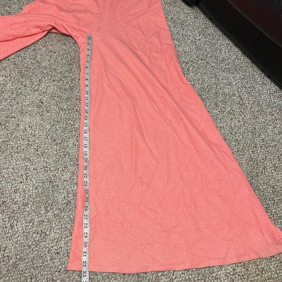 Vintage 70s poly ultra wide leg bell bottom jumpsuit with metallic disc neck - Picture 8 of 13